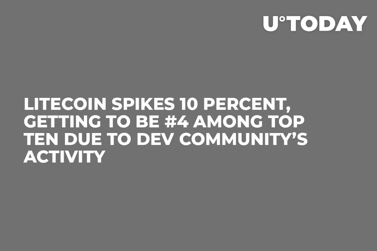 Litecoin Spikes 10 Percent, Getting to Be #4 Among Top Ten Due to Dev Community’s Activity