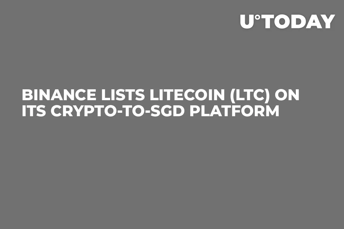 Binance Lists Litecoin (LTC) on Its Crypto-to-SGD Platform