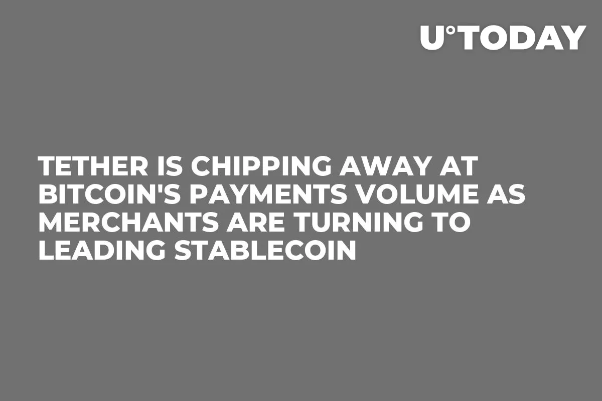 Tether Is Chipping Away at Bitcoin's Payments Volume as Merchants Are Turning to Leading Stablecoin