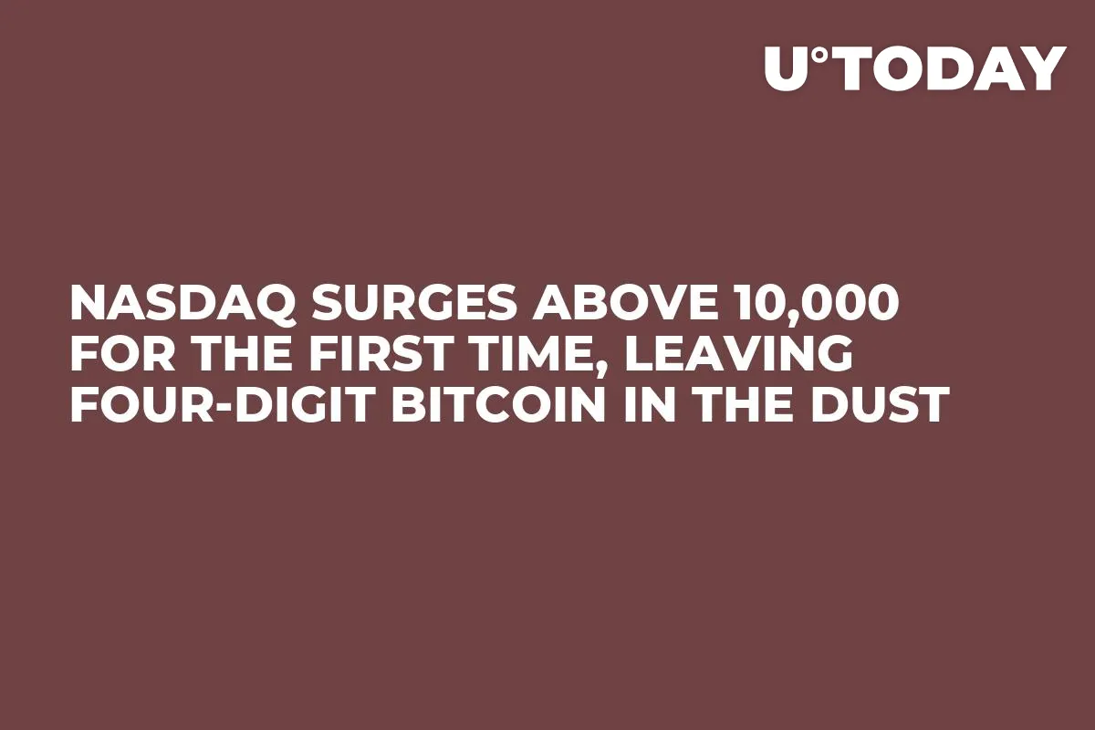 Nasdaq Surges Above 10,000 for the First Time, Leaving Four-Digit Bitcoin in the Dust