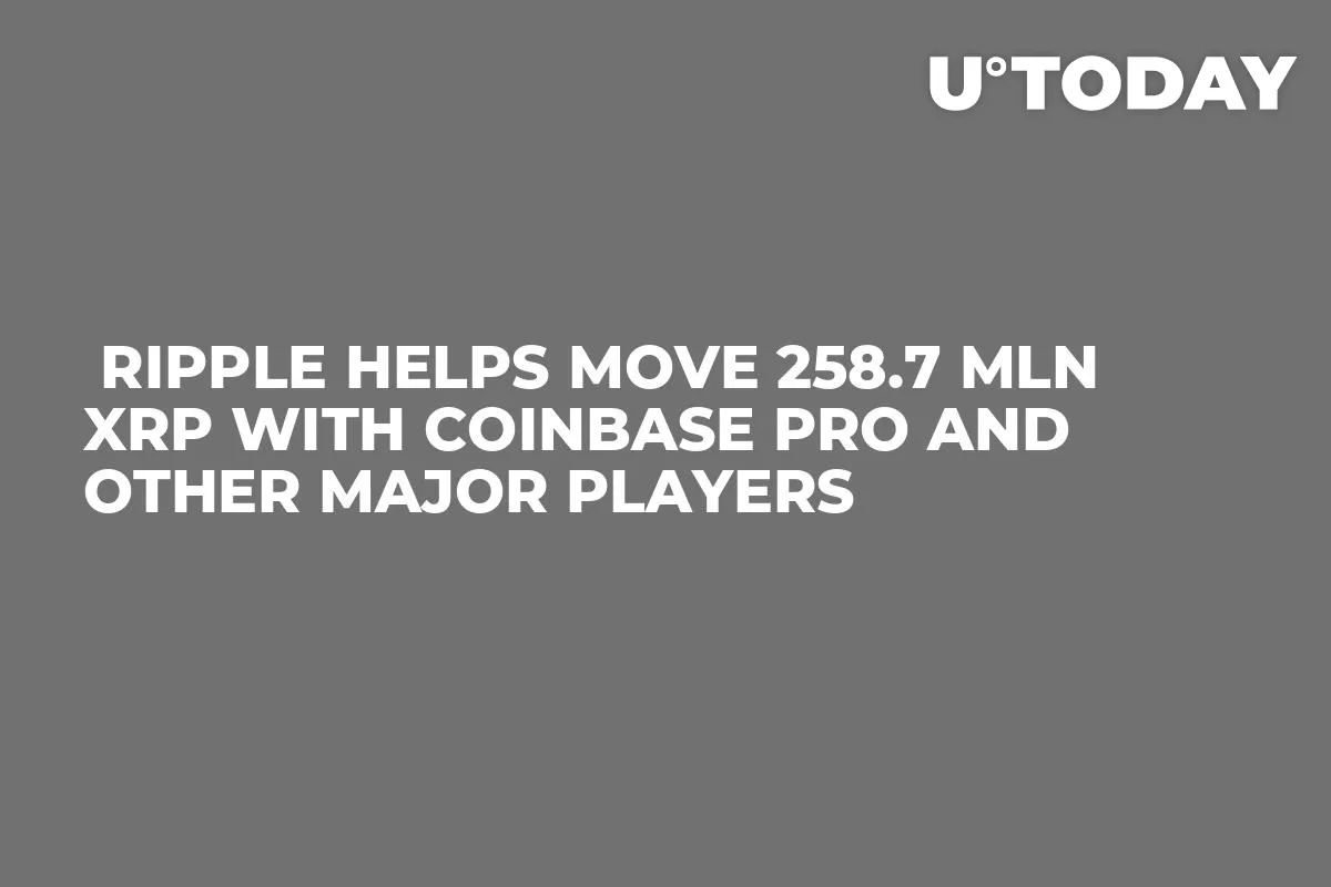  Ripple Helps Move 258.7 Mln XRP with Coinbase Pro and Other Major Players