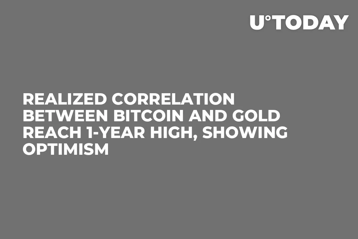 Realized Correlation Between Bitcoin and Gold Reach 1-Year High, Showing Optimism