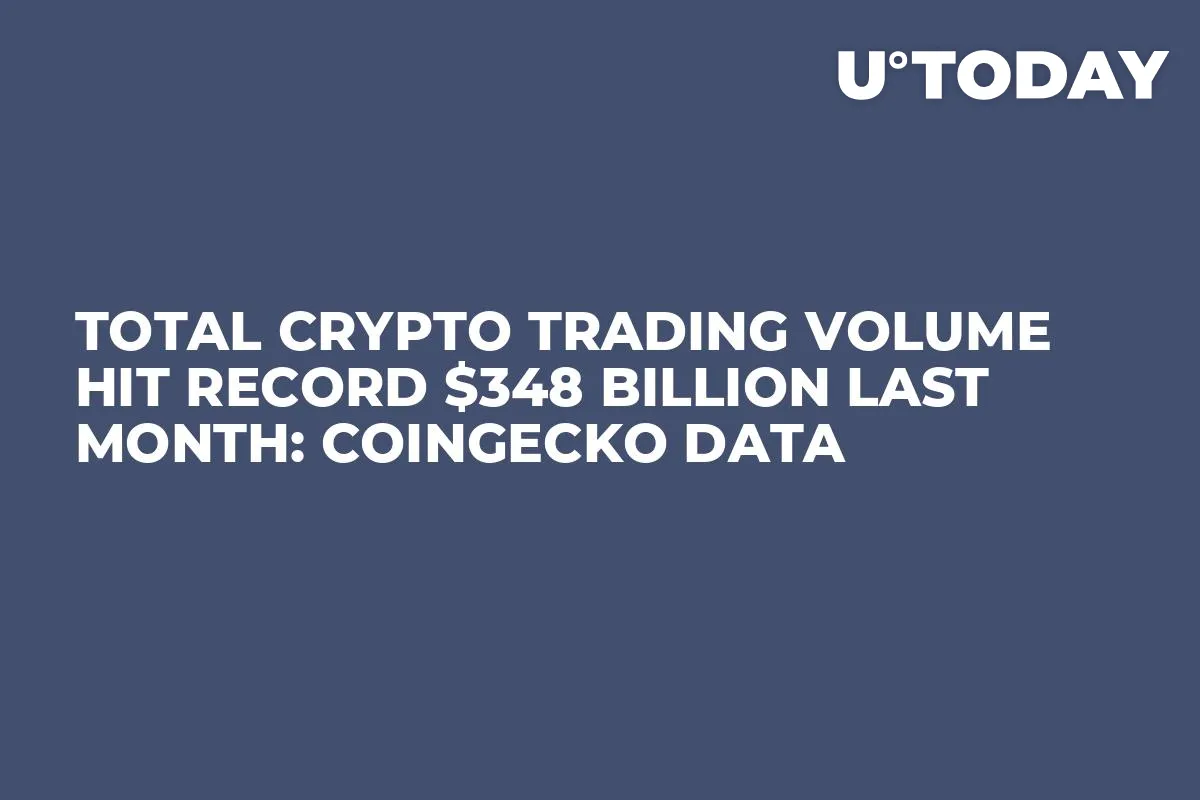 Total Crypto Trading Volume Hit Record $348 Billion Last Month: CoinGecko Data