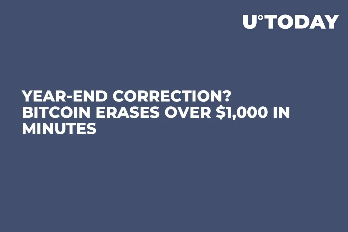 Year-End Correction? Bitcoin Erases Over $1,000 in Minutes