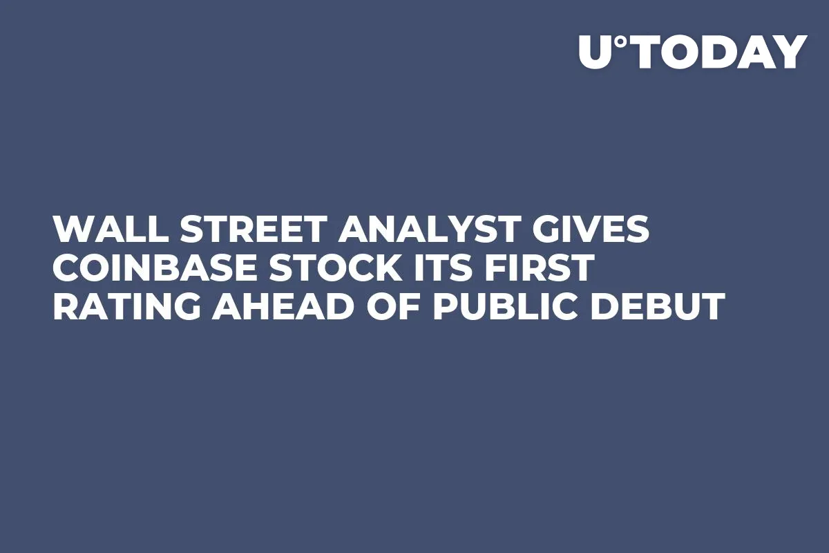 Wall Street Analyst Gives Coinbase Stock Its First Rating Ahead of Public Debut