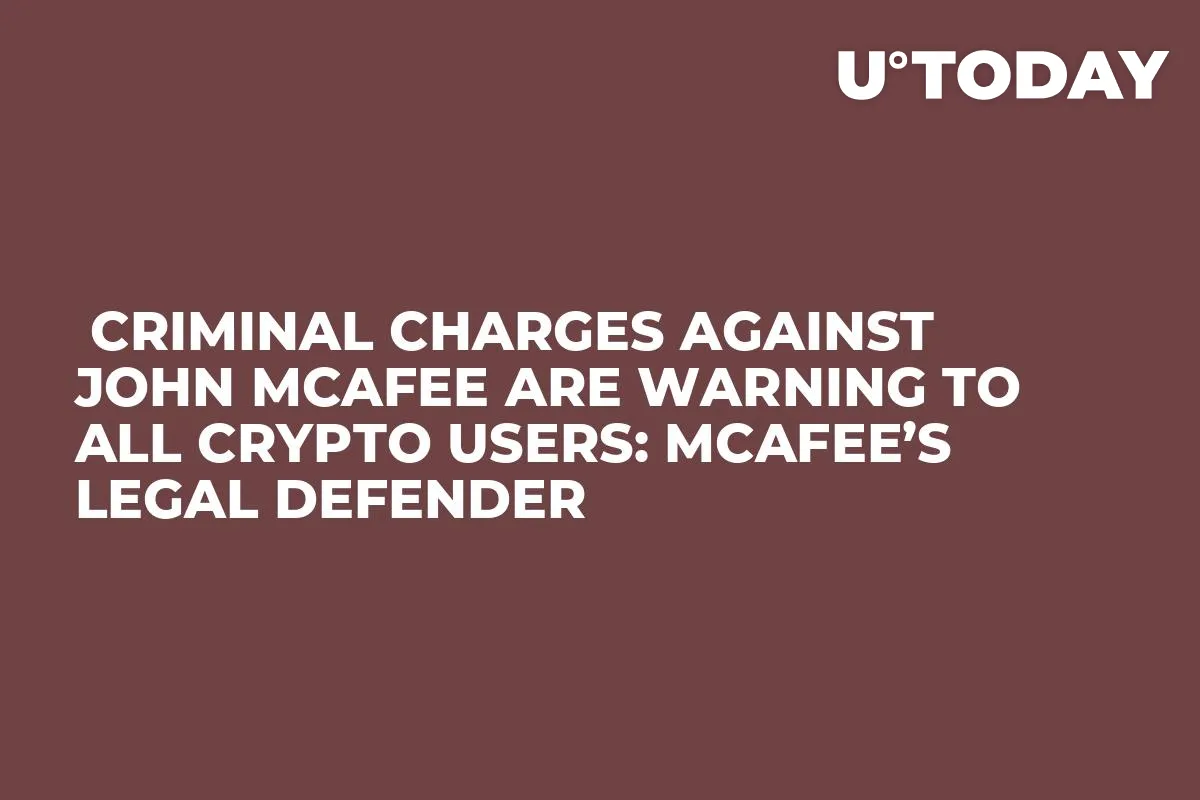  Criminal Charges Against John McAfee Are Warning to All Crypto Users: McAfee’s Legal Defender