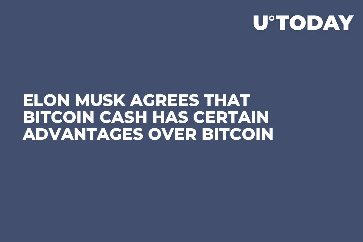 Elon Musk Agrees That Bitcoin Cash Has Certain Advantages Over Bitcoin