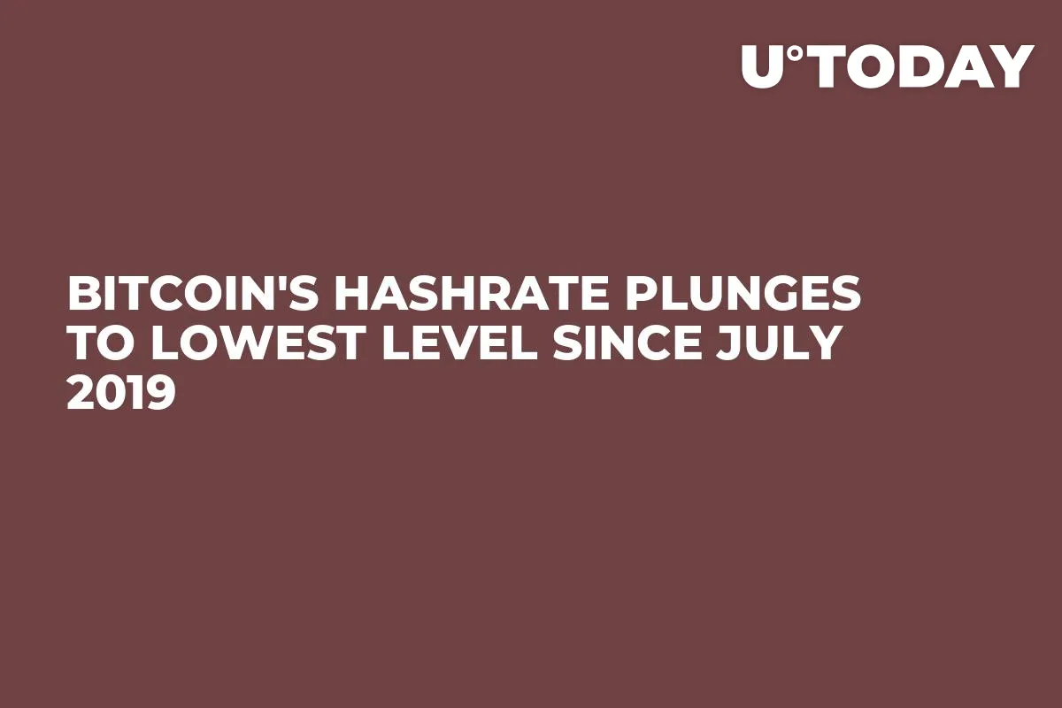 Bitcoin's Hashrate Plunges to Lowest Level Since July 2019