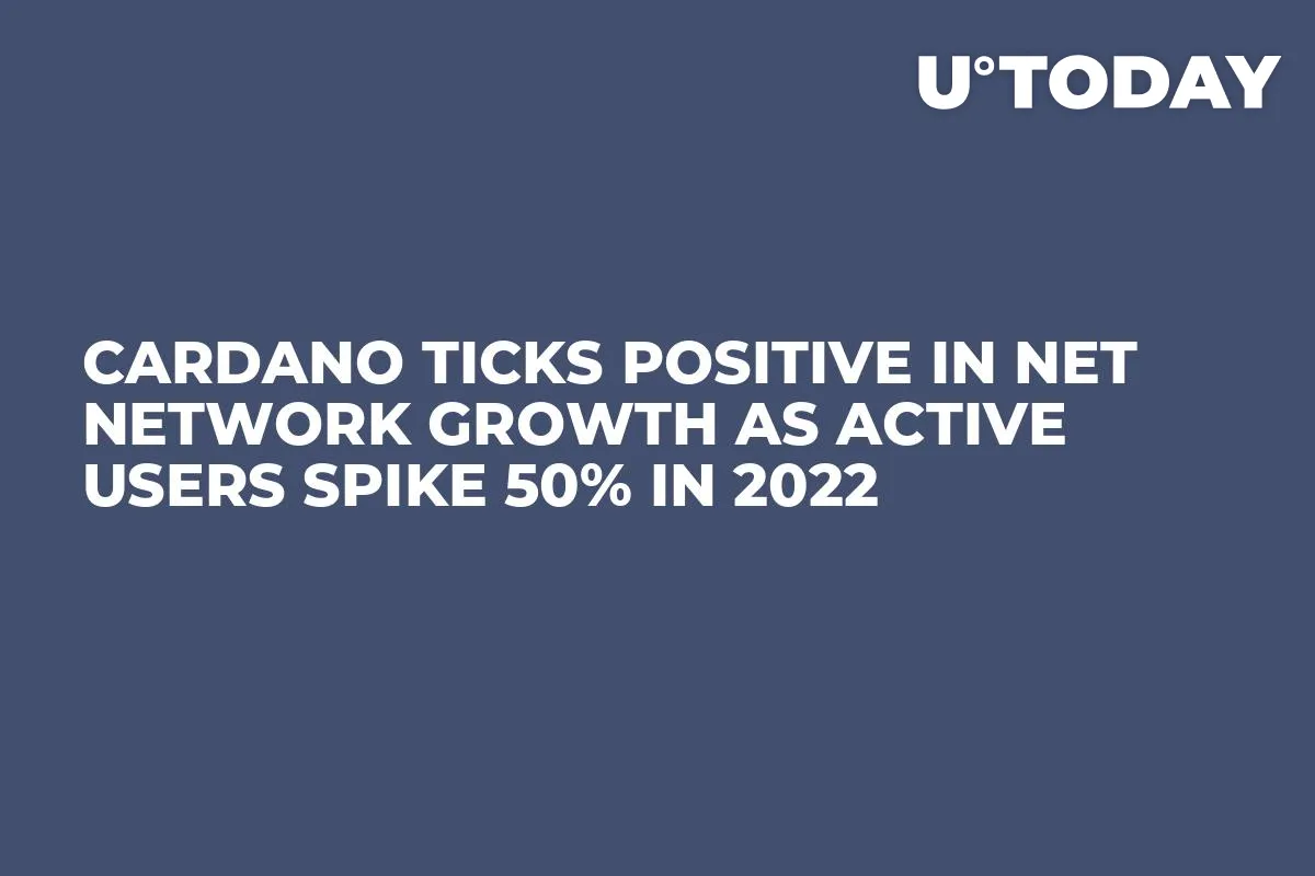 Cardano Ticks Positive in Net Network Growth as Active Users Spike 50% in 2022