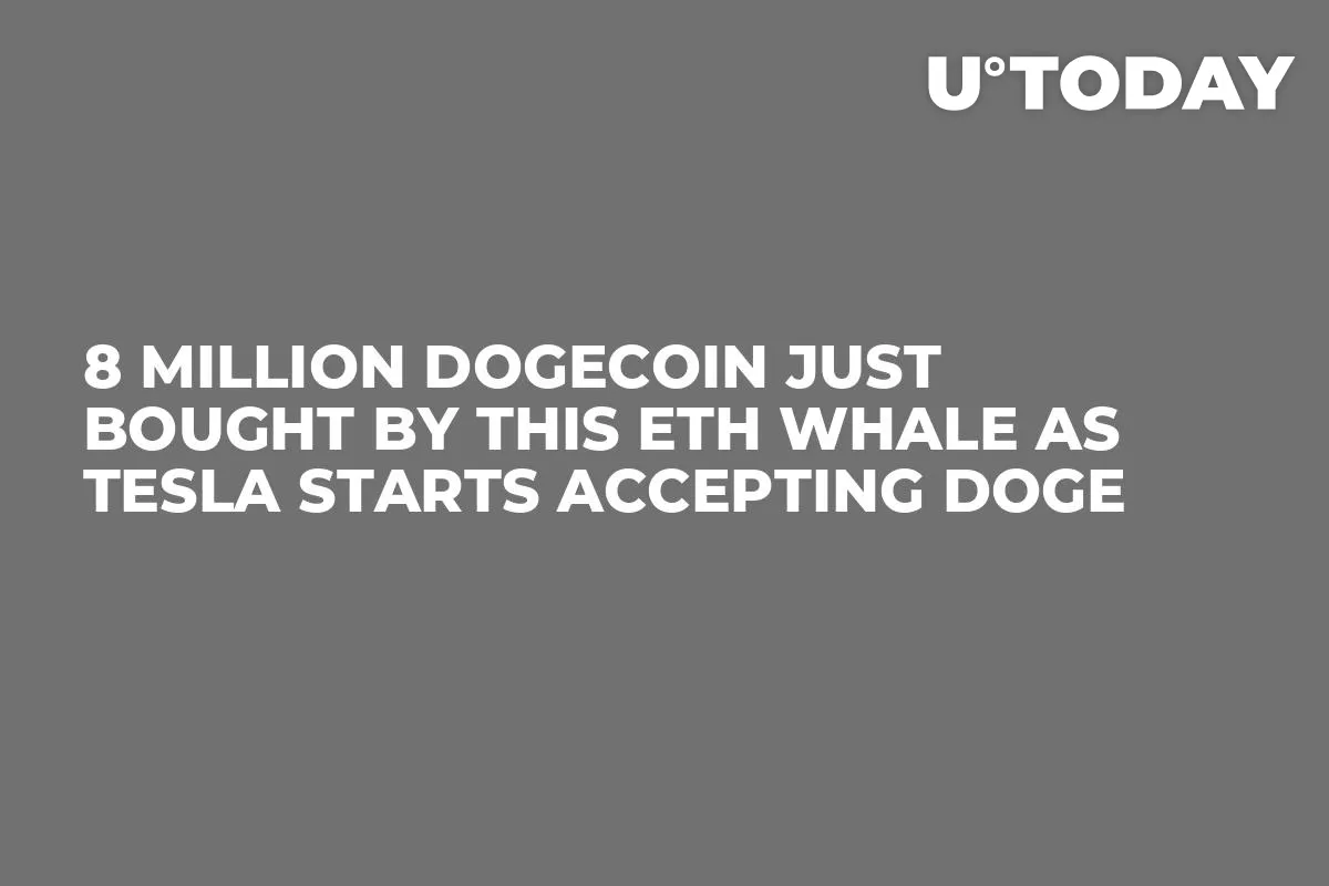 8 Million Dogecoin Just Bought by This ETH Whale as Tesla Starts Accepting DOGE