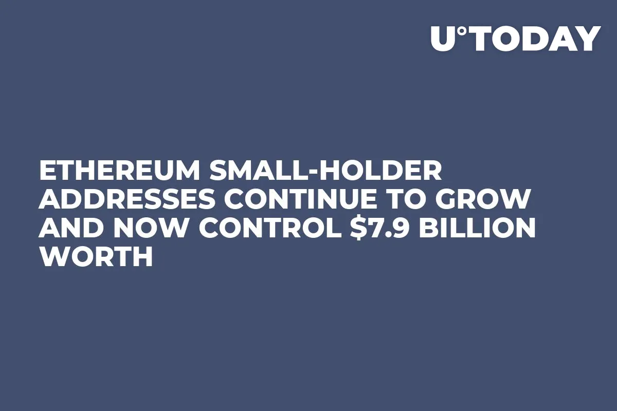 Ethereum Small-Holder Addresses Continue to Grow and Now Control $7.9 Billion Worth