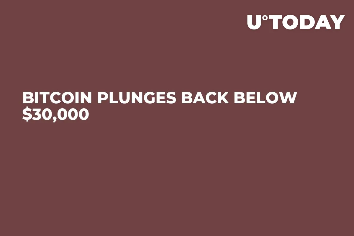 Bitcoin Plunges Back Below $30,000