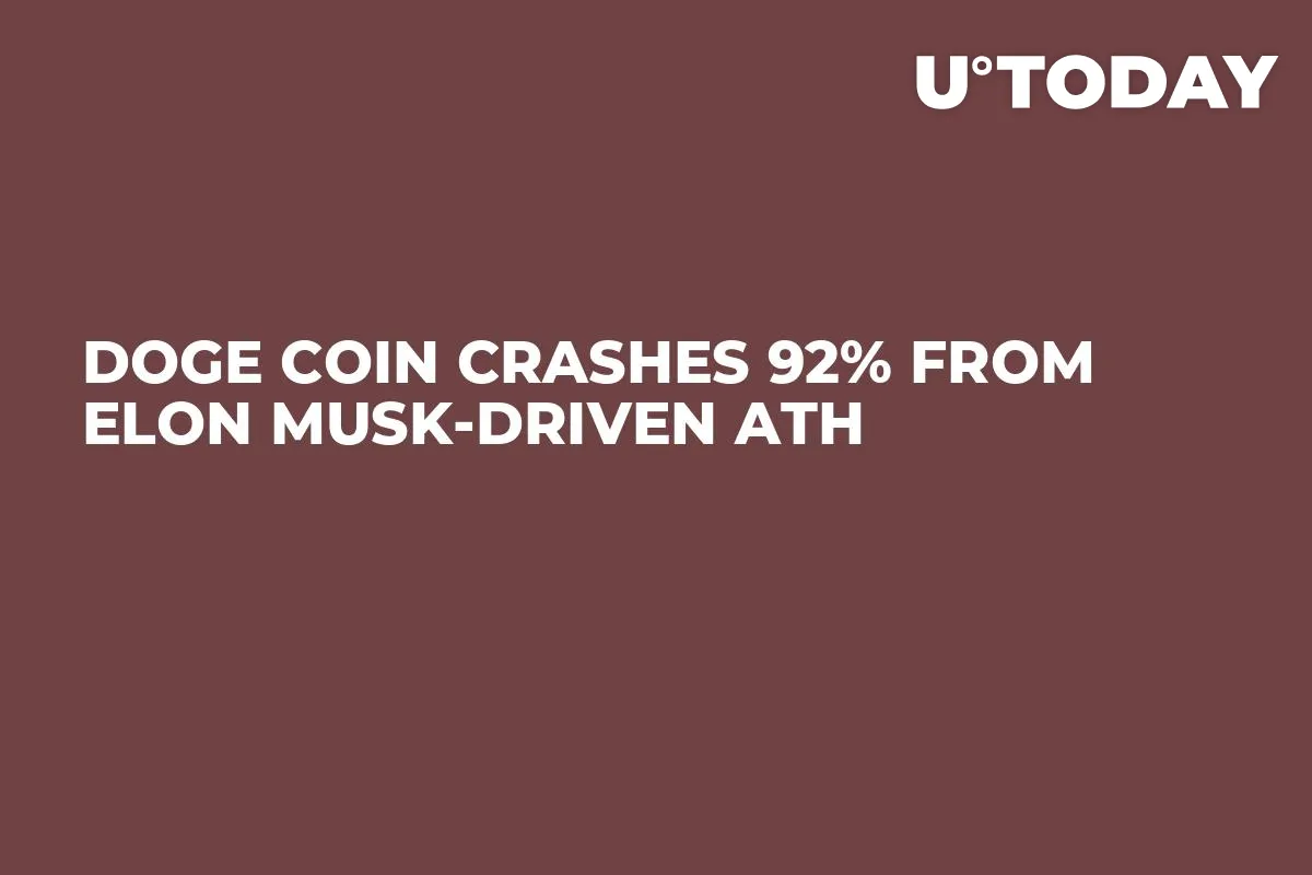 DOGE Coin Crashes 92% from Elon Musk-Driven ATH