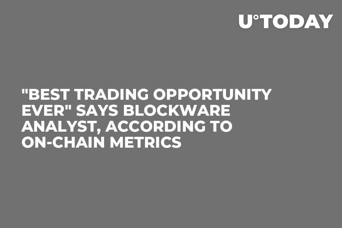 "Best Trading Opportunity Ever" Says Blockware Analyst, According to On-Chain Metrics