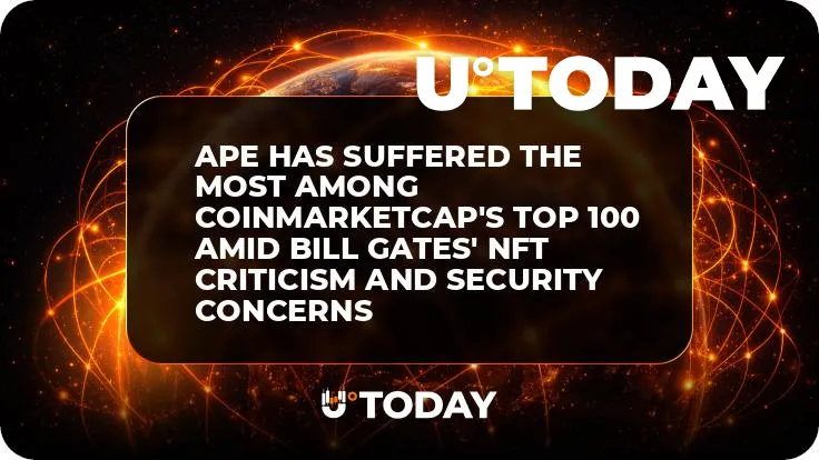 APE Has Suffered the Most Among CoinMarketCap's Top 100 Amid Bill Gates' NFT Criticism and Security Concerns