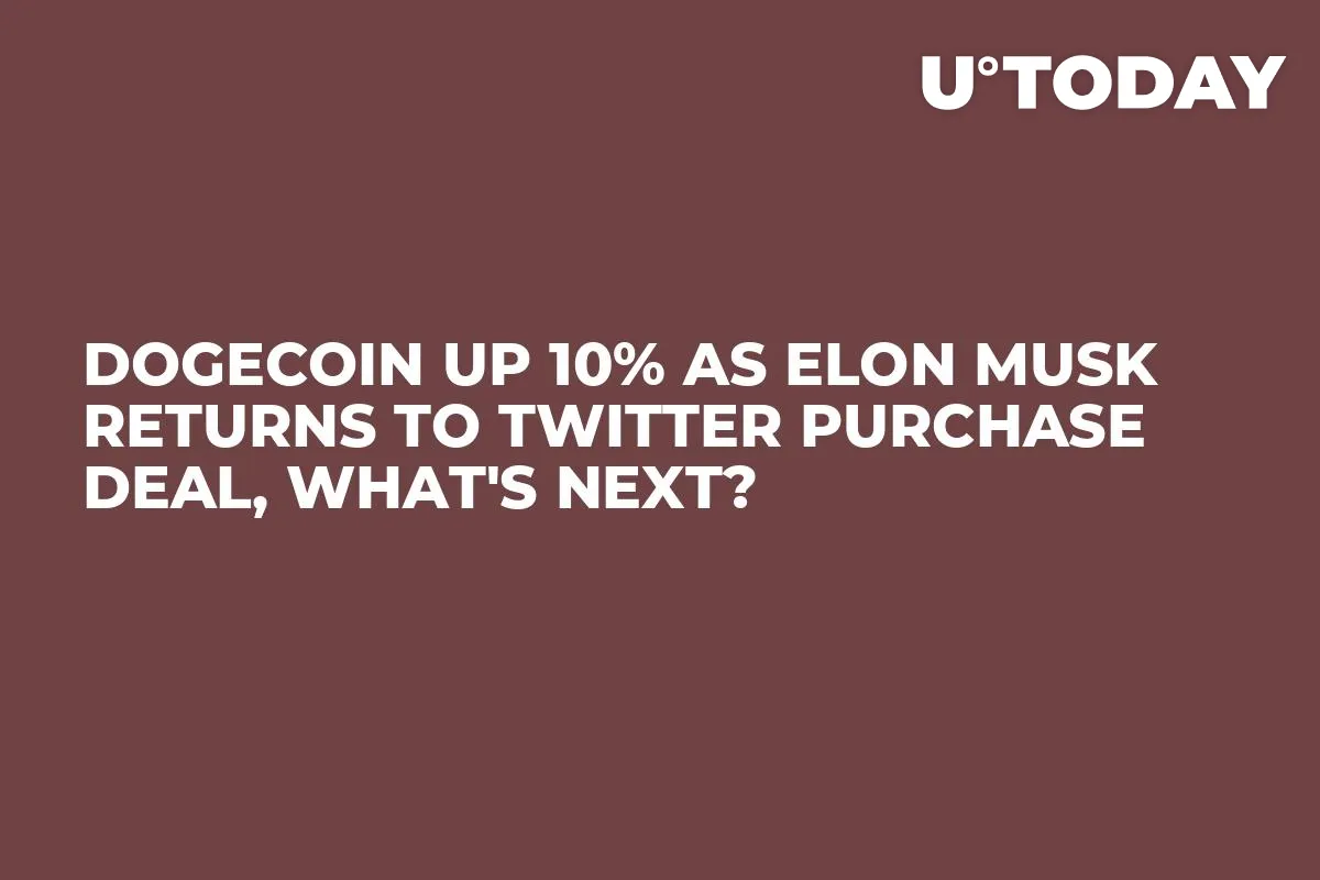 Dogecoin up 10% as Elon Musk Returns to Twitter Purchase Deal, What's Next?