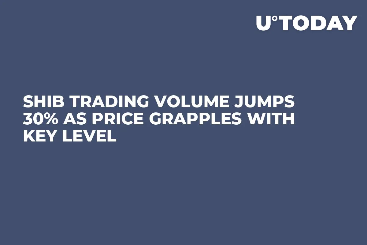 SHIB Trading Volume Jumps 30% as Price Grapples with Key Level