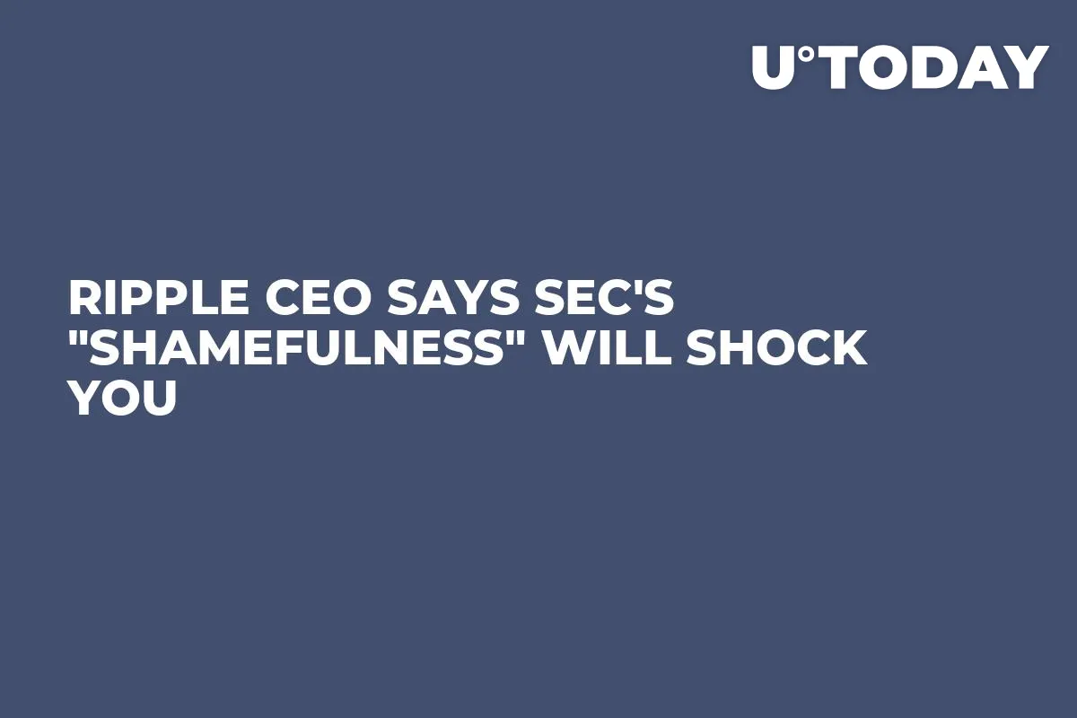 Ripple CEO Says SEC's "Shamefulness" Will Shock You