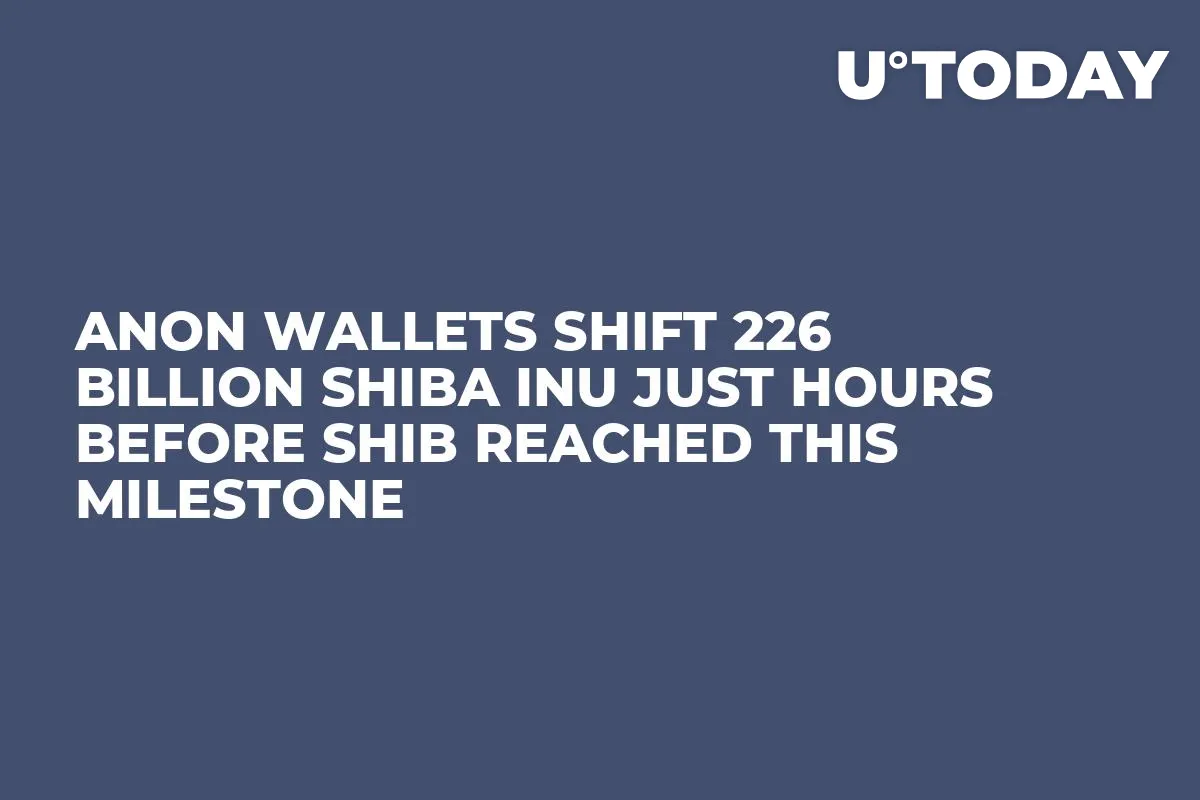 Anon Wallets Shift 226 Billion Shiba Inu Just Hours Before SHIB Reached This Milestone 