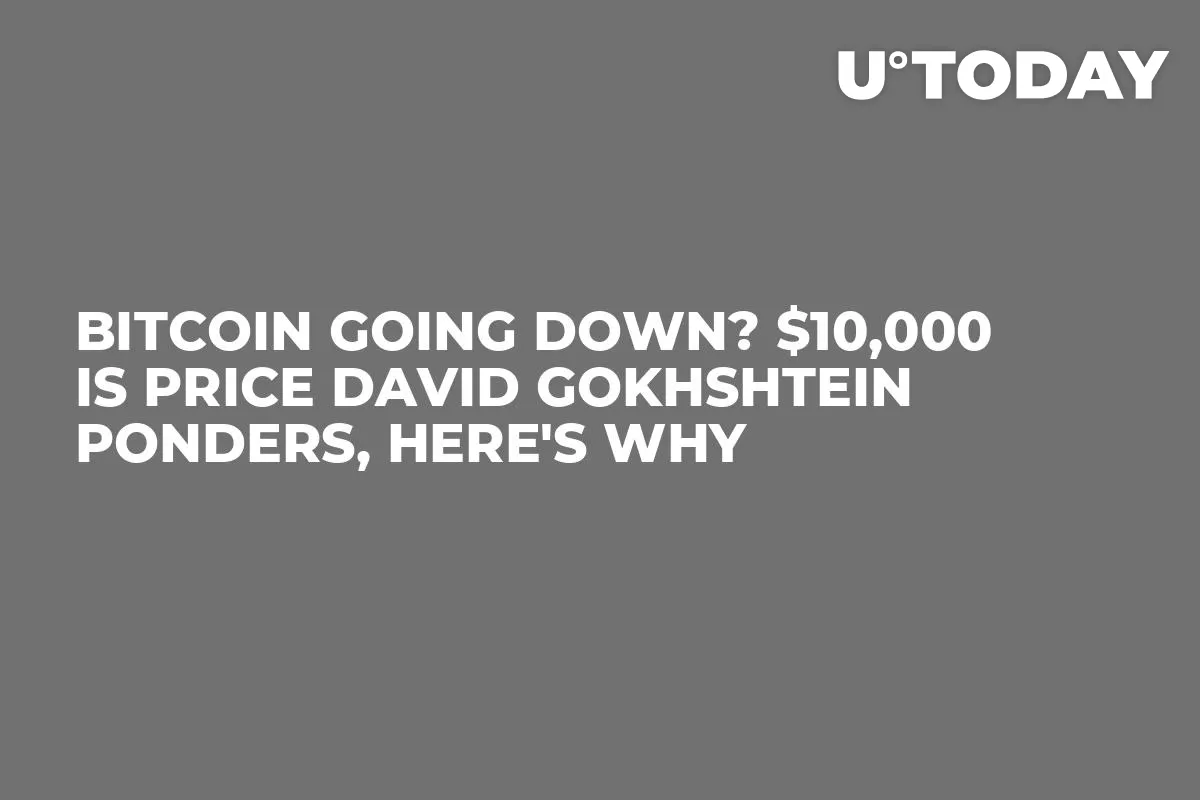 Bitcoin Going Down? $10,000 Is Price David Gokhshtein Ponders, Here's Why