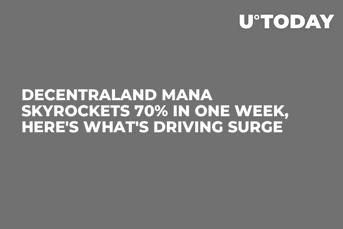Decentraland MANA Skyrockets 70% in One Week, Here's What's Driving Surge