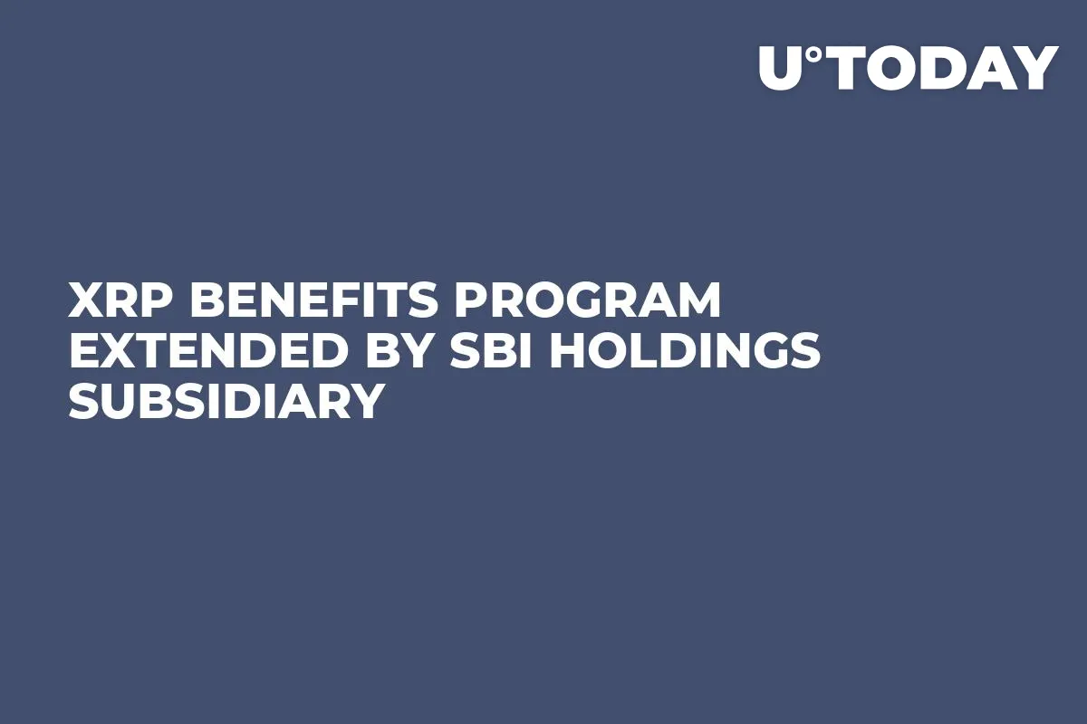 XRP Benefits Program Extended by SBI Holdings Subsidiary