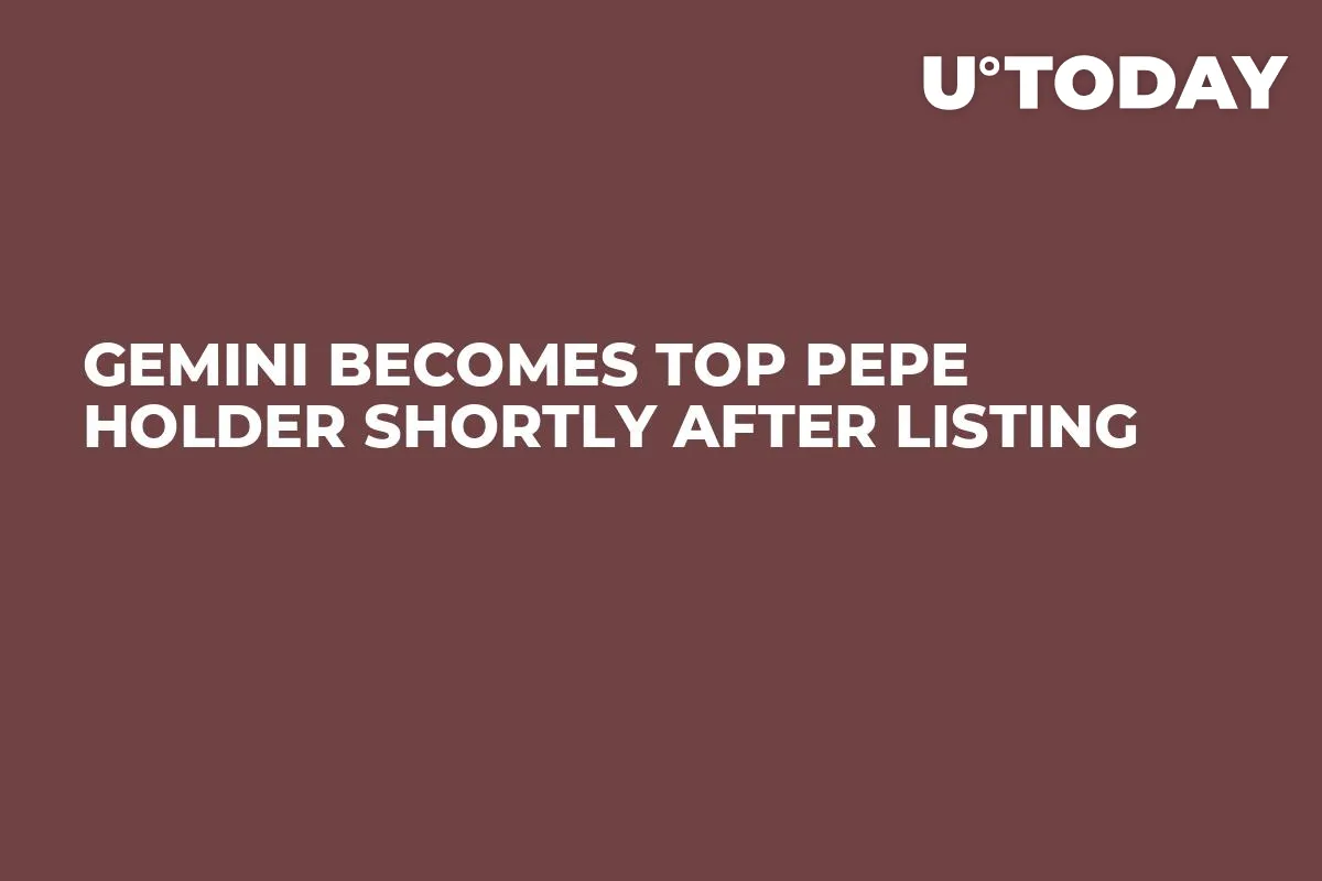 Gemini Becomes Top Pepe Holder Shortly After Listing 