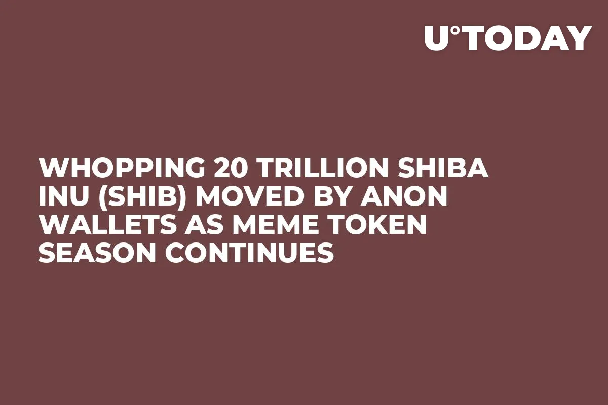 Whopping 20 Trillion Shiba Inu (SHIB) Moved by Anon Wallets as Meme Token Season Continues
