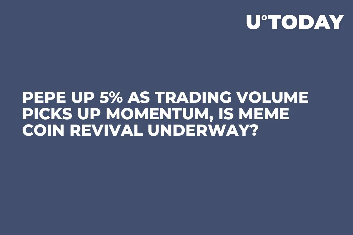 PEPE up 5% as Trading Volume Picks up Momentum, Is Meme Coin Revival Underway?