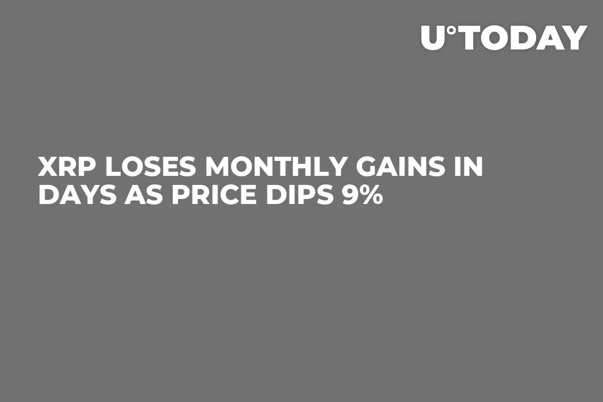 XRP Loses Monthly Gains in Days as Price Dips 9%