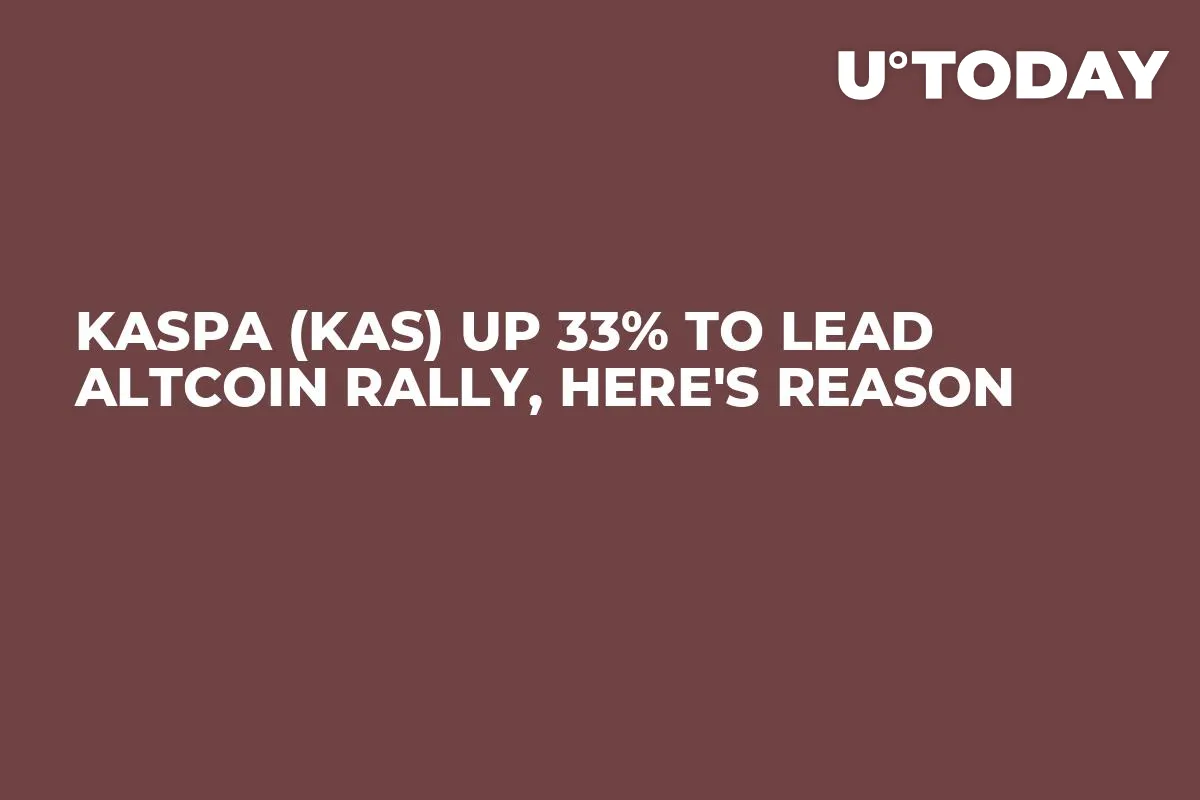 Kaspa (KAS) up 33% to Lead Altcoin Rally, Here's Reason