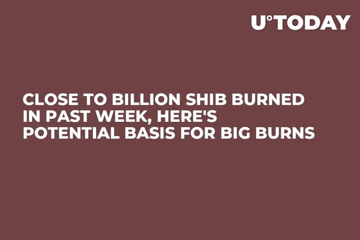 Close to Billion SHIB Burned in Past Week, Here's Potential Basis for Big Burns