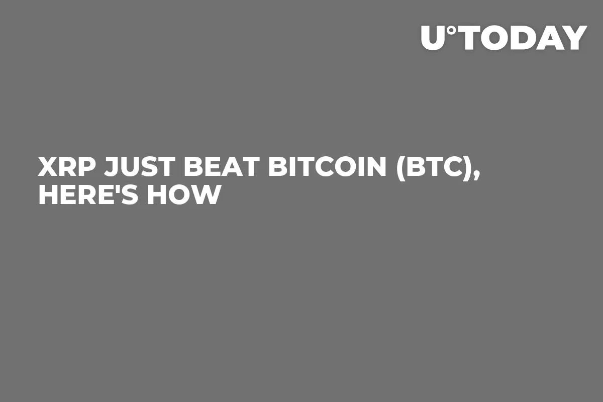 XRP Just Beat Bitcoin (BTC), Here's How