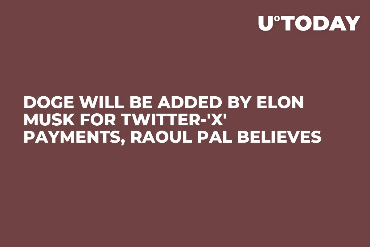 DOGE Will Be Added by Elon Musk for Twitter-'X' Payments, Raoul Pal Believes