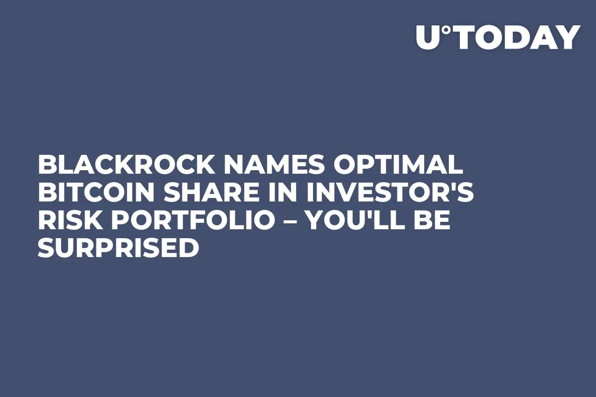 BlackRock Names Optimal Bitcoin Share in Investor's Risk Portfolio – You'll Be Surprised