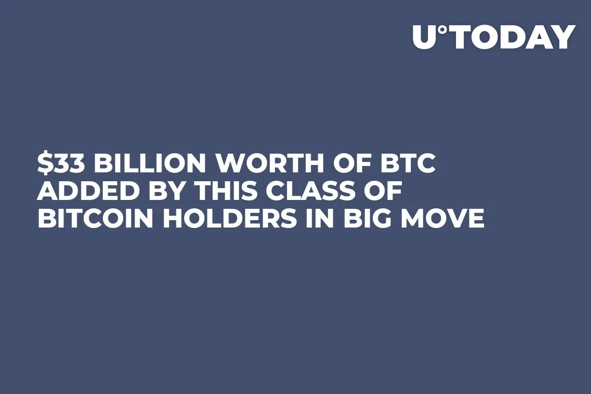 $33 Billion Worth of BTC Added by This Class of Bitcoin Holders in Big Move