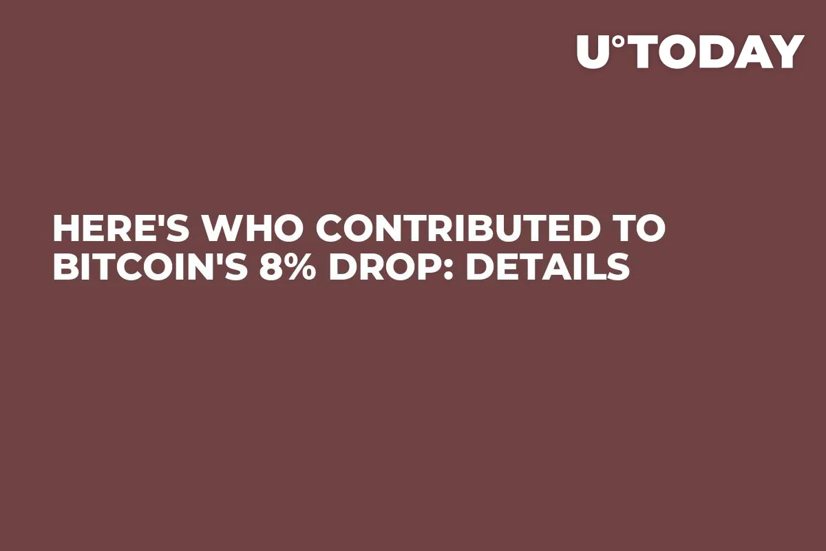 Here's Who Contributed to Bitcoin's 8% Drop: Details