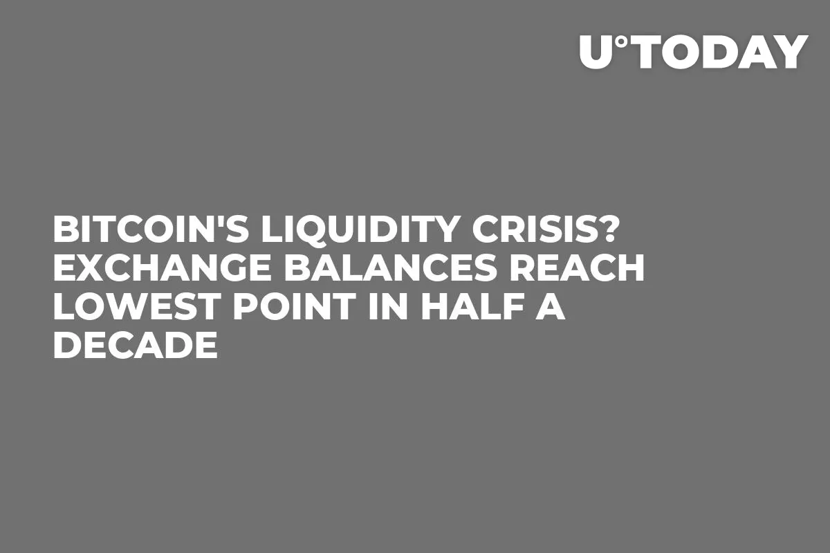 Bitcoin's Liquidity Crisis? Exchange Balances Reach Lowest Point in Half a Decade