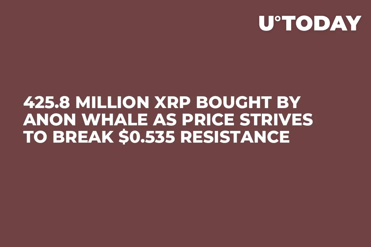 425.8 Million XRP Bought by Anon Whale as Price Strives to Break $0.535 Resistance