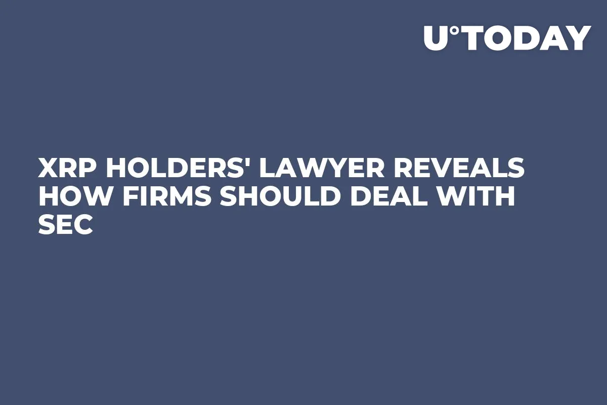 XRP Holders' Lawyer Reveals How Firms Should Deal With SEC