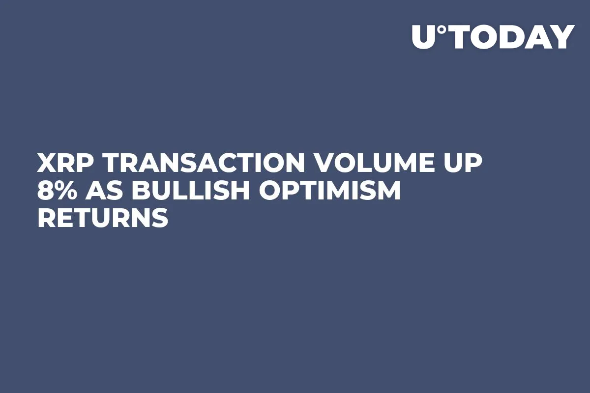 XRP Transaction Volume up 8% as Bullish Optimism Returns
