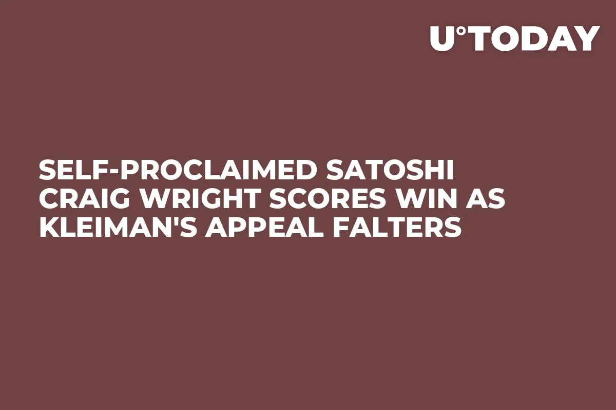 Self-Proclaimed Satoshi Craig Wright Scores Win as Kleiman's Appeal Falters