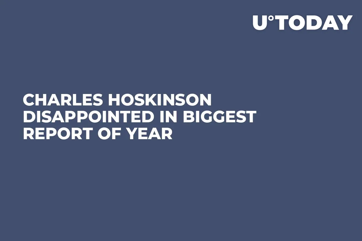 Charles Hoskinson Disappointed in Biggest Report of Year