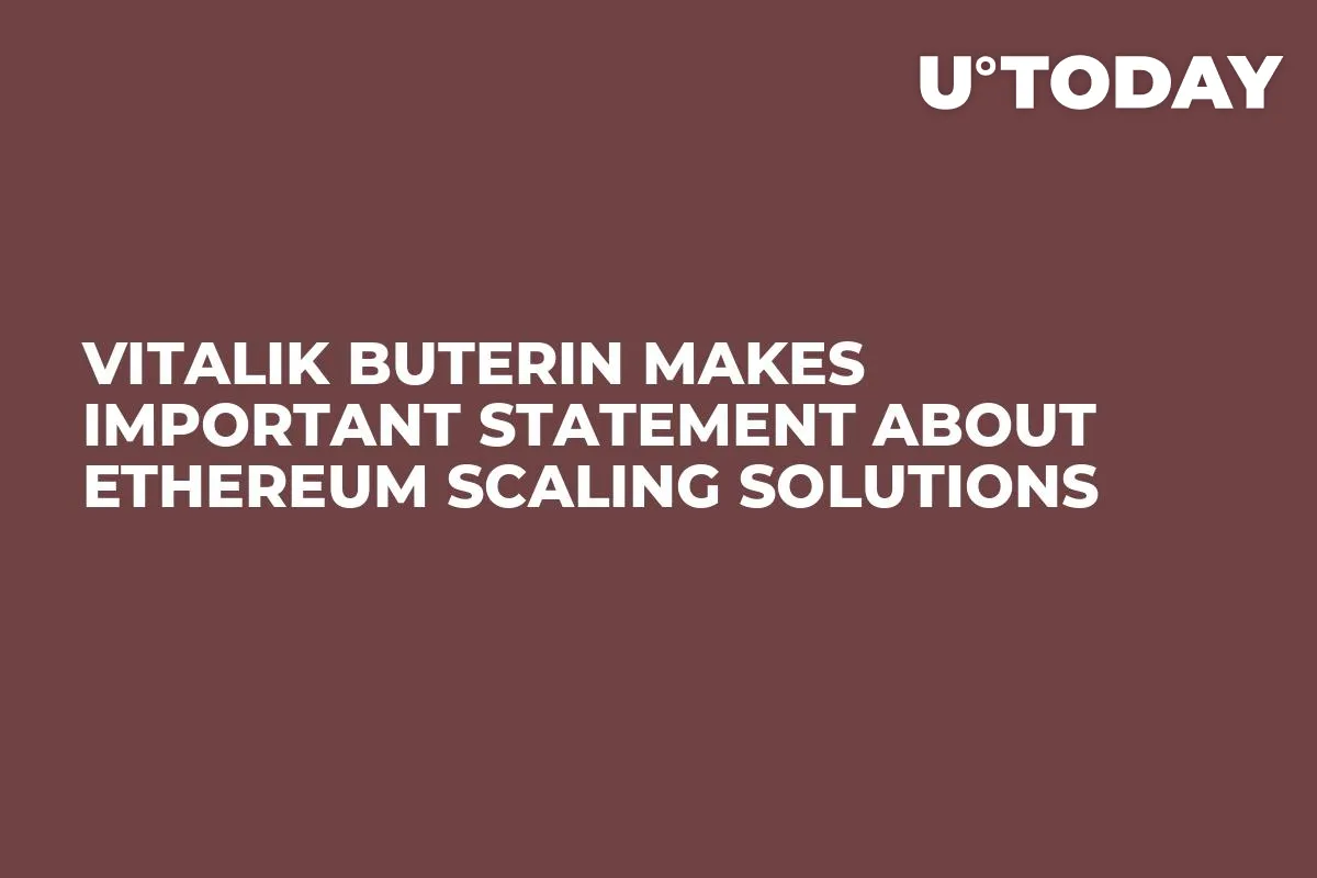 Vitalik Buterin Makes Important Statement About Ethereum Scaling Solutions