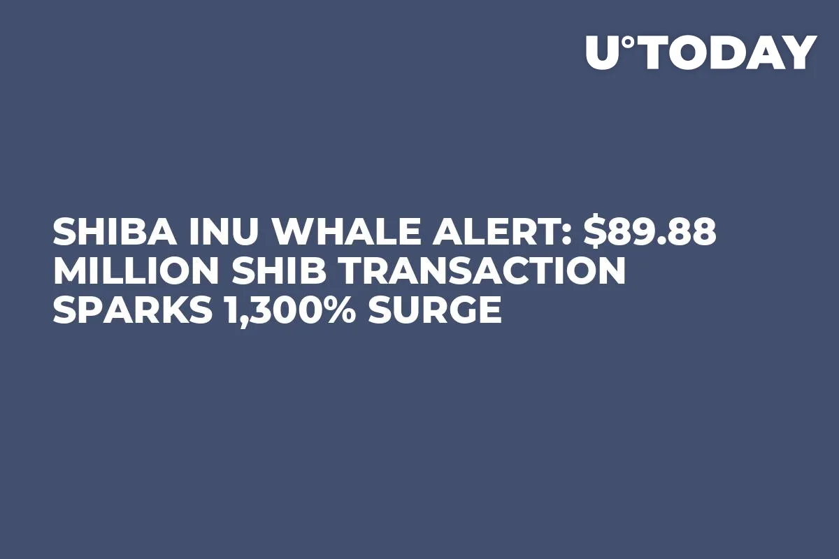 Shiba Inu Whale Alert: $89.88 Million SHIB Transaction Sparks 1,300% Surge
