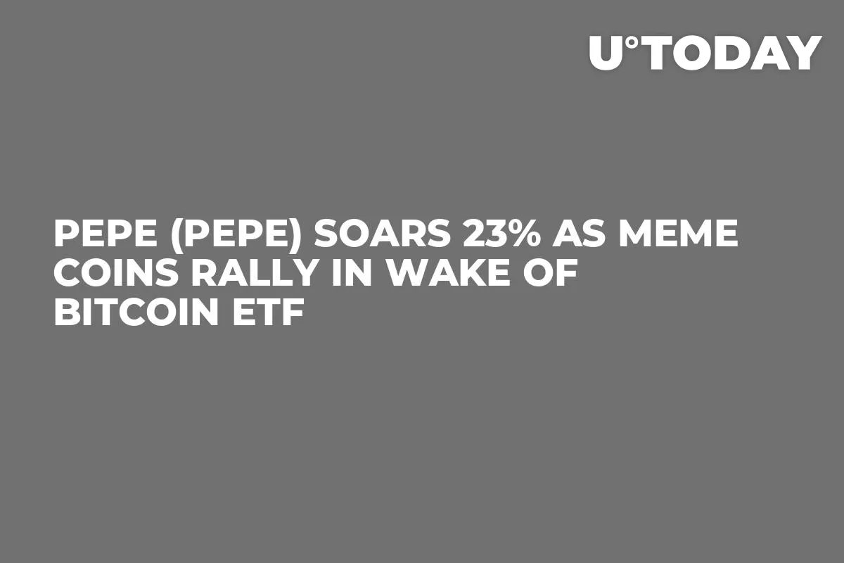Pepe (PEPE) Soars 23% as Meme Coins Rally in Wake of Bitcoin ETF
