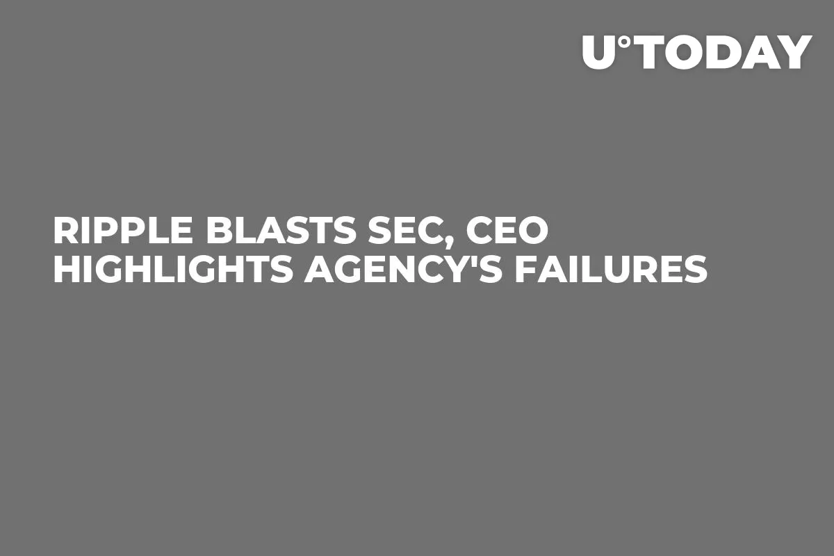 Ripple Blasts SEC, CEO Highlights Agency's Failures