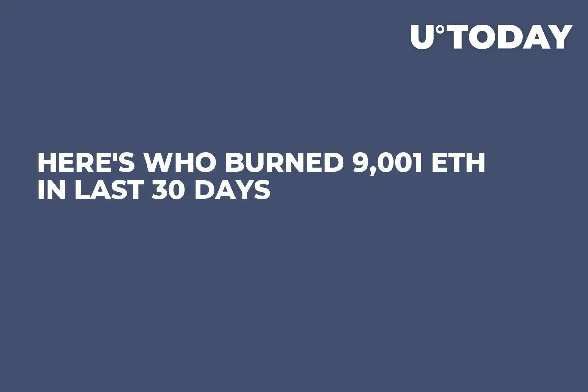 Here's Who Burned 9,001 ETH in Last 30 Days
