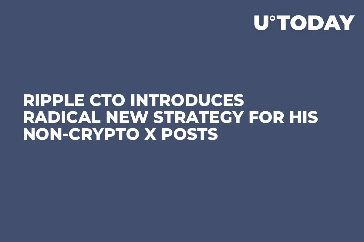 Ripple CTO Introduces Radical New Strategy for His Non-Crypto X Posts
