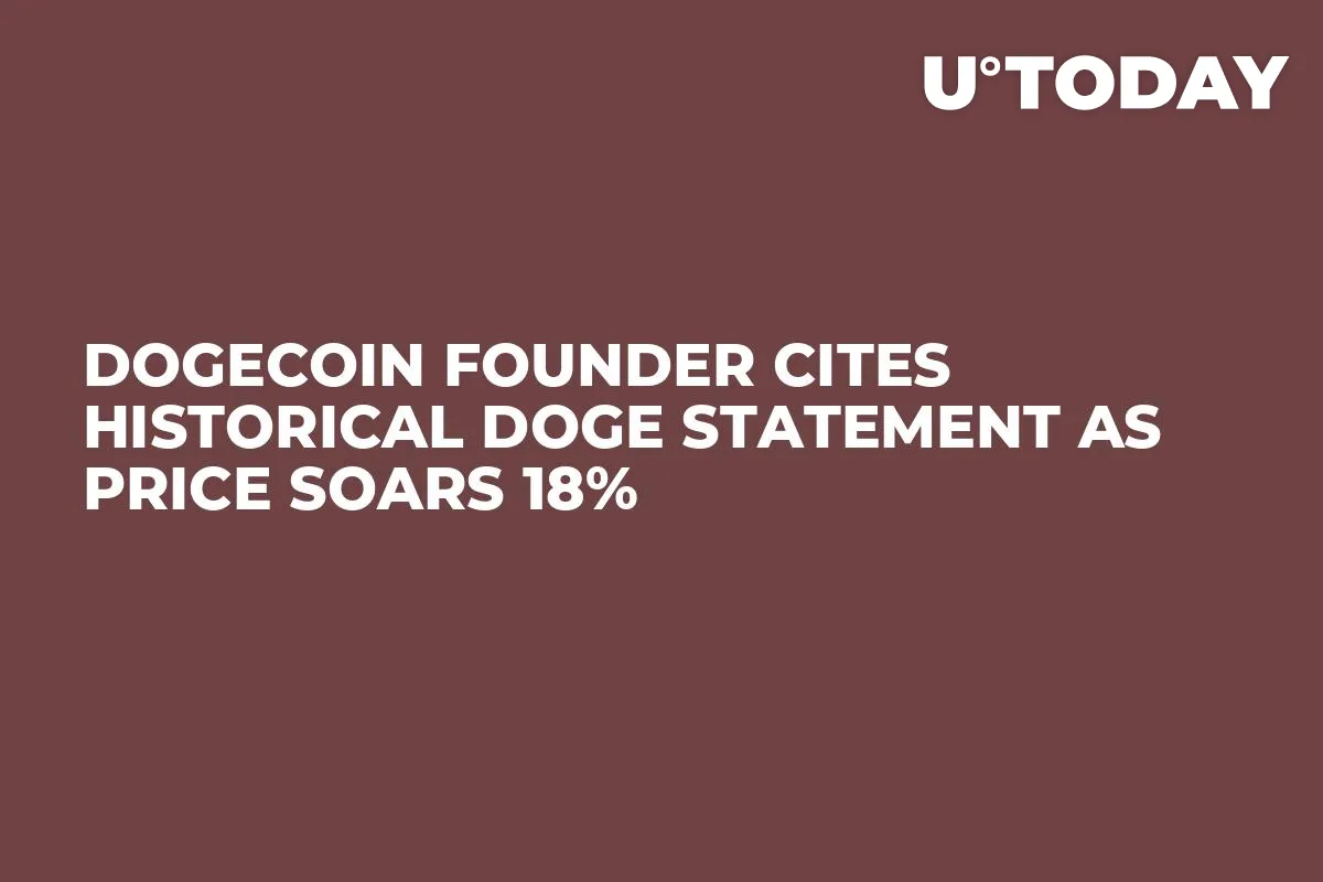 Dogecoin Founder Cites Historical DOGE Statement as Price Soars 18%